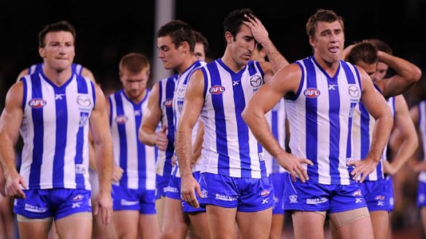 NORTH MELBOURNE: "Footy's a game of  inches and the Roos lost four matches by 10 points or less."