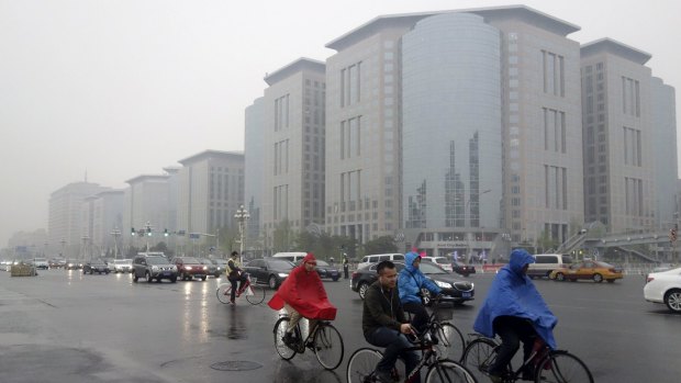 A hazy day in Beijing last week. 
