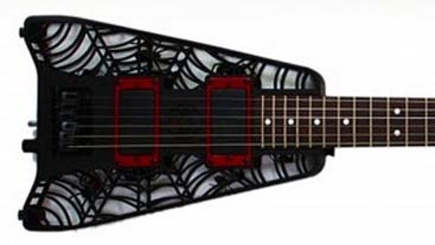 A 3D-printed guitar, designed by Olaf Diegel of Massey University in Auckland.