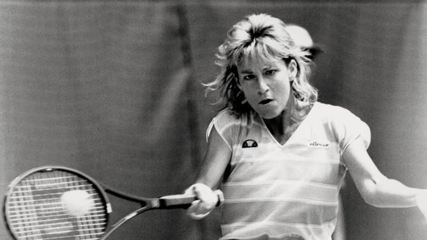 Chris Evert in action at the Australian Open in 1988.