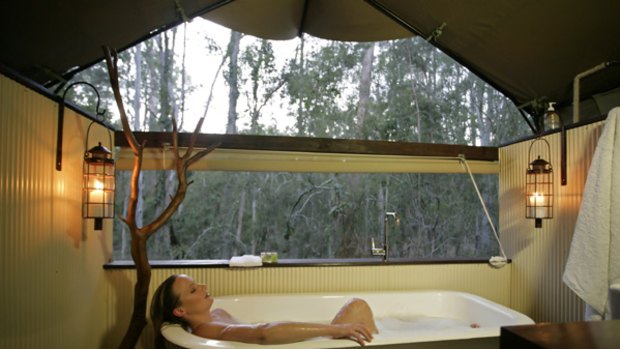 Camp quality ... the open-air ensuite.