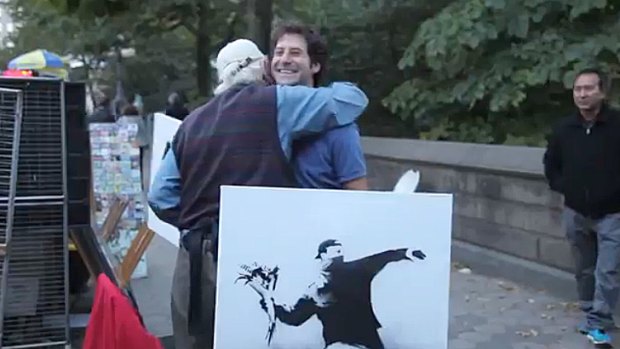 A Chicago man scores hundreds of thousands of dollars worth of Banksy art for $60 each in New York.