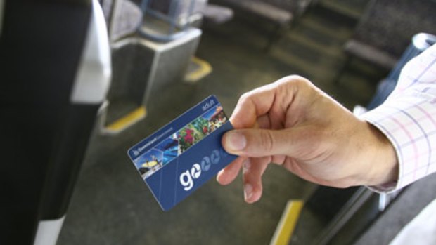 A traveller uses a Go Card to access transport in Queensland.