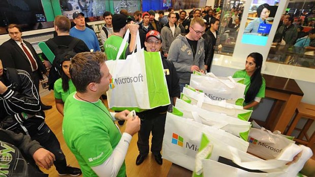 Shoppers purchase the new Xbox One in Virginia, US.