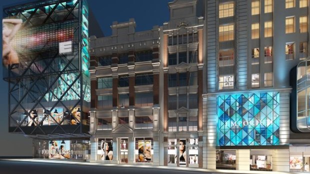 An artist's impression of the Lonsdale Street facade of Emporium Melbourne.