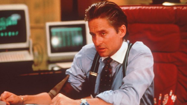 Greed is god: Michael Douglas as  Gordon Gekko in the 1987 film  Wall Street .
