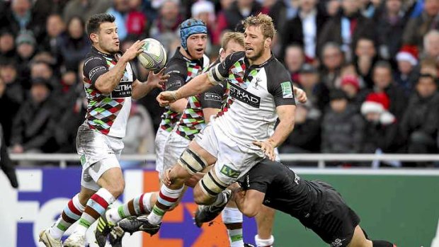 England captain Chris Robshaw playing for Harlequins in the Heineken Cup.