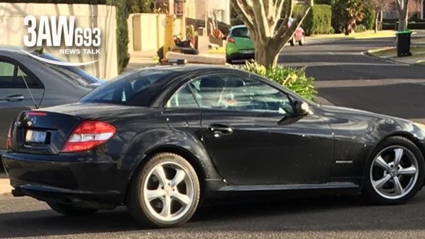A black Mercedes-Benz being driven around the Avondale Heights area on Monday afternoon.