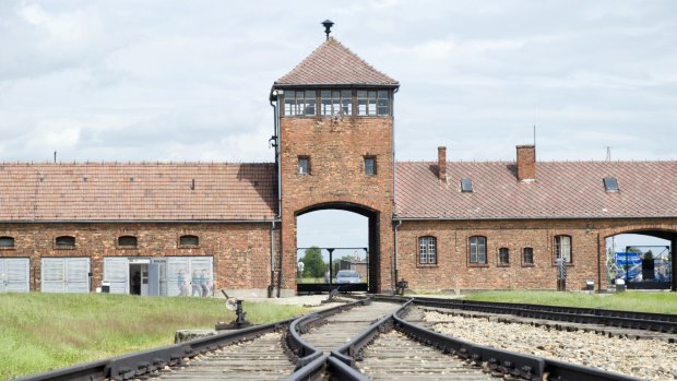 The entrance to the notorious Auschwitz-Birkenau concentration camp in Poland.