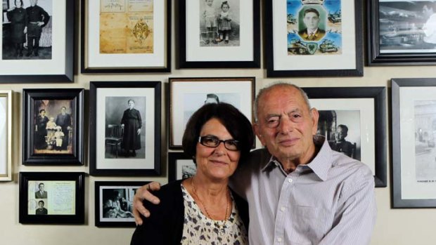 Looking back nearly 60 years  ... Saverio Cipri, 80,  with his wife, Maria, 67, migrated  to Australia in 1956.