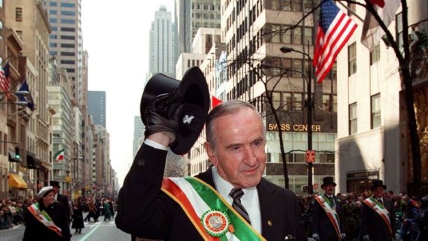 Former Irish prime minister Albert Reynolds at the St Patrick's Day parade in New York in 1988.