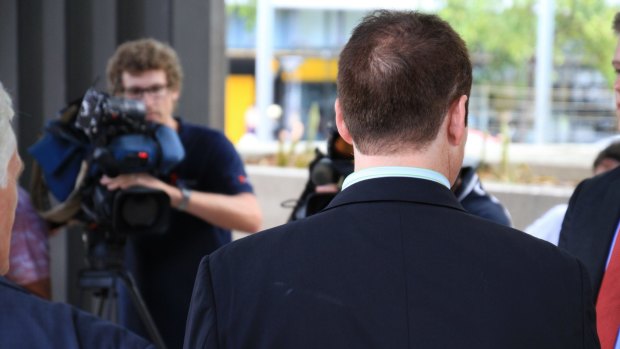The witness known as BQA talks to media outside the Brisbane hearings of the Royal Commission in to Institutional Responses to Child Abuse.