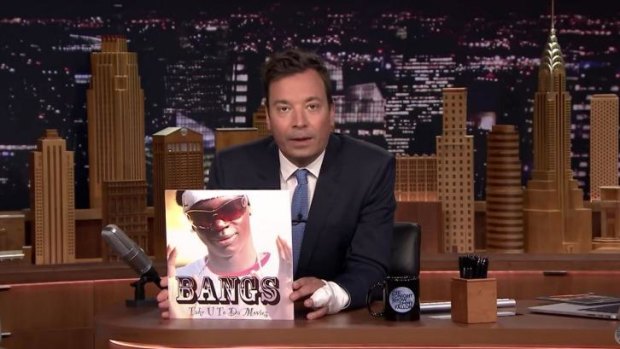 Jimmy Fallon lampooned Melbourne rapper Bangs' song <i>Take U to Da Movies</i> on his show on Thursday night.