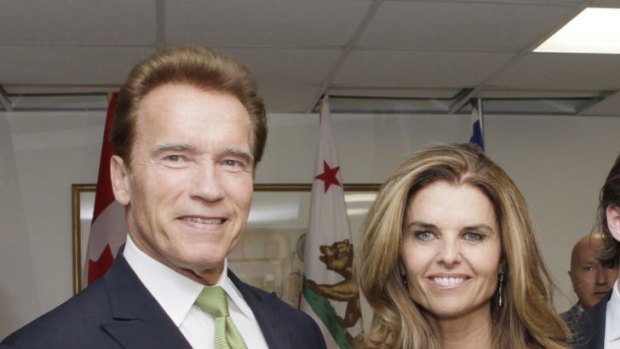 Support row ... Arnold Schwarzenegger with Maria Shriver before the split.