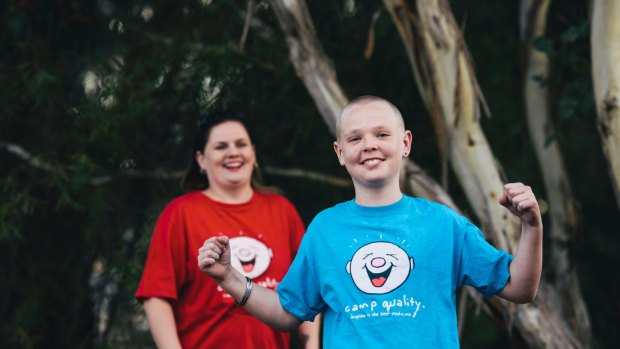 Kodi Fox has been in remission from cancer for four years. His mum Kylie Wiggins is this month raising funds for the service that builds hope and optimism in children living with cancer aged from newborn to 13.