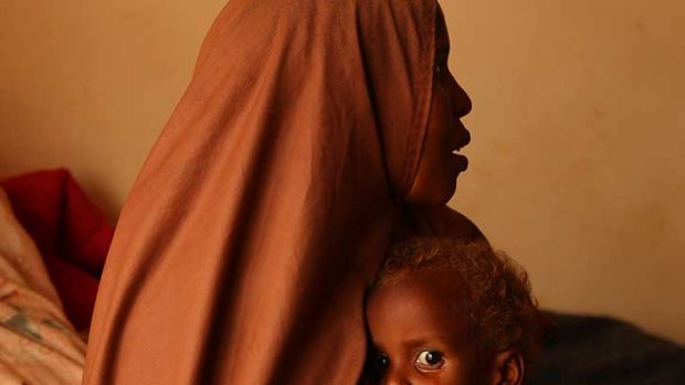 Halima Hussan with her son, Mohammed Hussan, at a hospital in the Dadaab refugee camp.