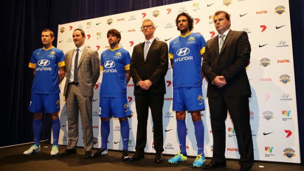 Optimistic: David Gallop at the A-League All Stars jersey launch on Tuesday.