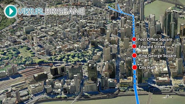 The potential bus-only bridge linking South Brisbane and the CBD.