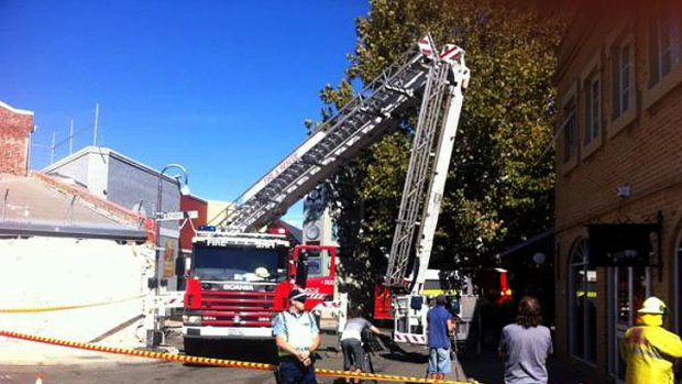 The scene of the Fremantle fire this morning.