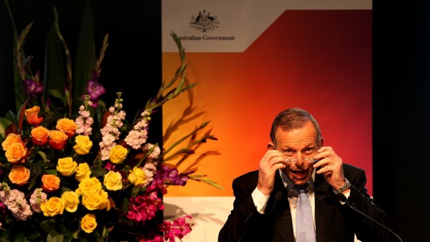 Prime Minister Tony Abbott delivers his address at the Summit to Counter Violent Extremism.