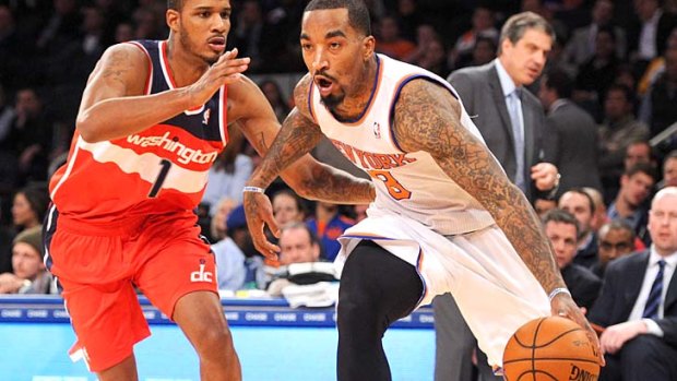 Serial pest: J.R. Smith of the New York Knicks, right.
