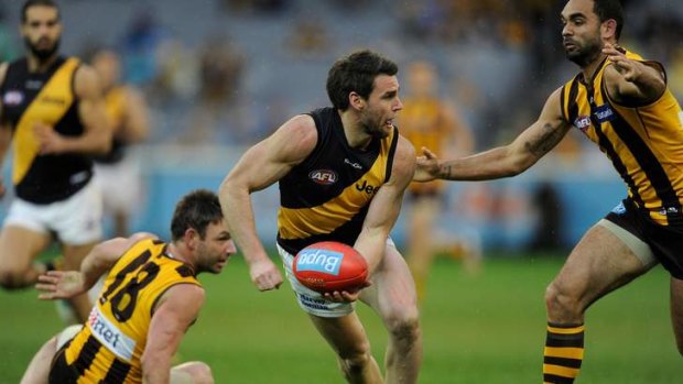 Chris Newman in action against Hawthorn on Saturday.