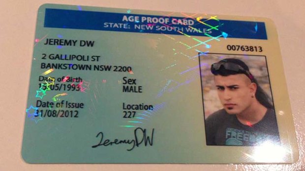 An example fake ID from fakies.com.au.