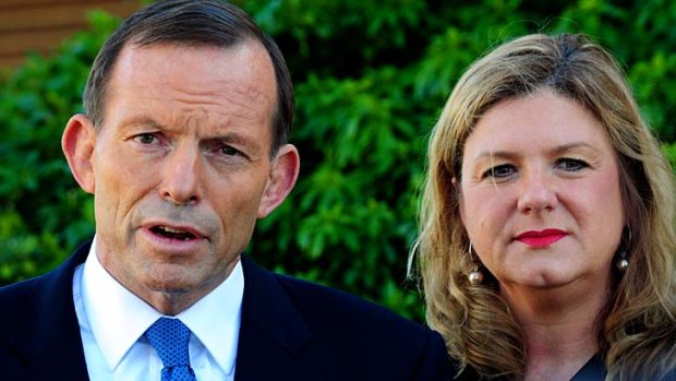 Tony Abbott with Donna Petrovich.