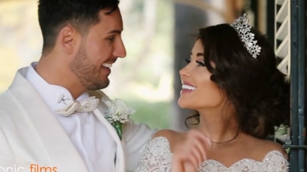 Salim Mehajer and his bride, Aysha, in their wedding video.