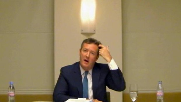 "My memory's not great about this" ... Piers Morgan fronts the phone hacking inquiry.