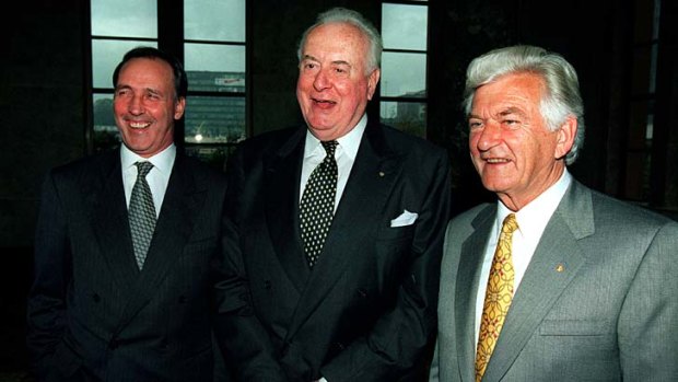"The essential problem with Labour since its election in November 2007 is that it is more like Whitlam [centre] than Hawke [right] and Keating [left]."