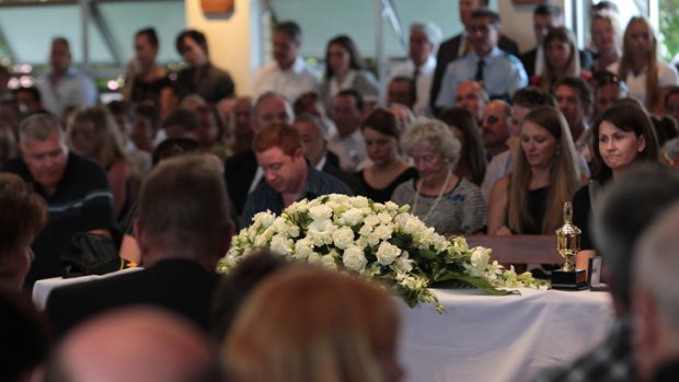 Thousands turn out to Our Lady of the Roseary Church at Shelley Beach to farewell Matt Barclay.