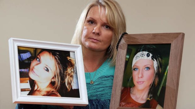 Jenny Doyle with photos of her murdered daughter Kara.