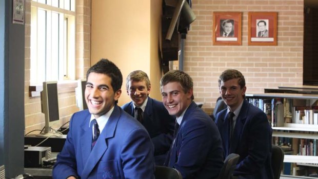 Nicholas Saady and fellow Ancient History students at Marcellin College.