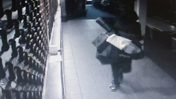 Security footage from the Stockton Bowling Club on the night of the armed robbery.
