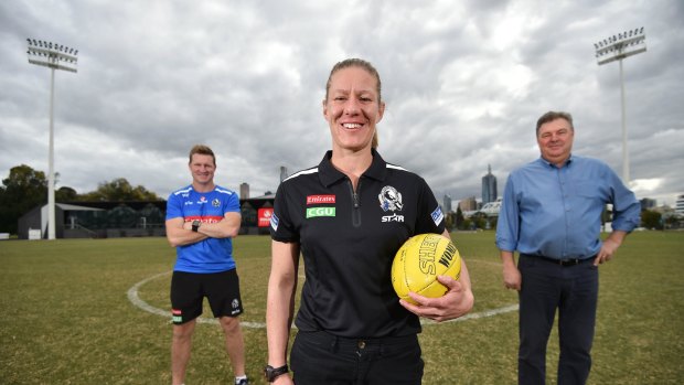 Strong words: Collingwood's women's football boss Meg Hutchins won't stand for teammates being disrespected.