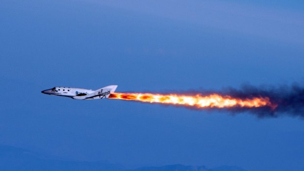 SpaceShipTwo during a flight in April.