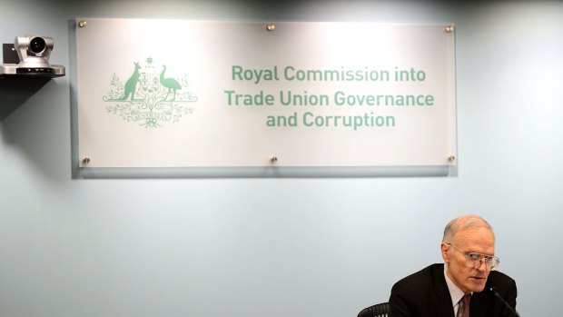 Commissioner Dyson Heydon at the trade union royal commission last year. 