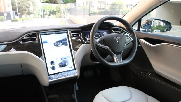 Distinctive interior: the Tesla Model S P85.