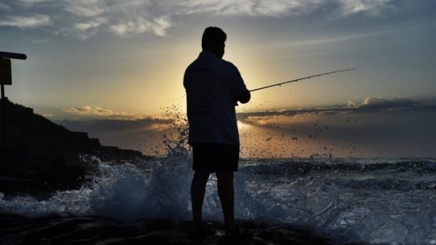 New limits: Tony Steiner fishing at north Maroubra beach – "I believe in [taking] what you can eat fresh".