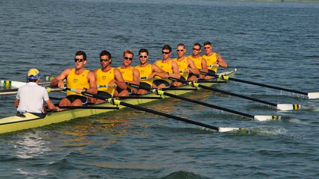 The Australian men's eight team finished sixth in the six-crew final at Lake Dorney yesterday.