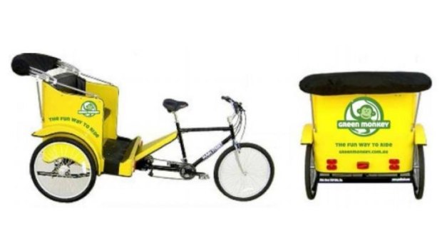 Green Monkey's proposed tuk-tuks, also called pedicabs or rickshaws. 