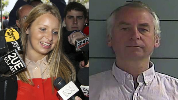 Left: Madeleine  Pulver arrives at court. Right: Paul Douglas Peters.