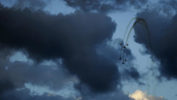 The Roulettes take to the sky above Canberra for Skyfire 2012