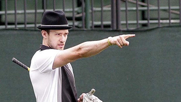 Far from home ... Justin Timberlake plays a round in New York. His course is located in Memphis.