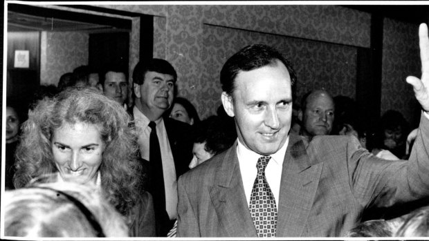 Paul and Anita Keating launching the 1994 International Year of the Family, at Bankstown Town Hall in 1983. 