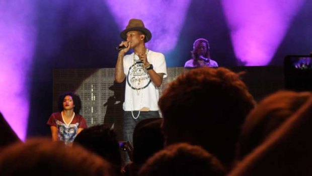 Pharrell Williams put everything into his 40-minute Perth concert.