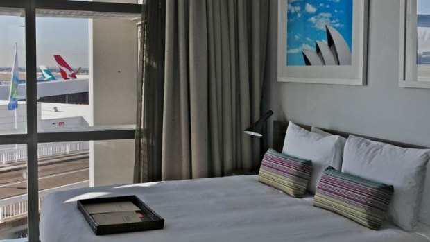 Room with a view: Special glass at Rydges Sydney Airport hotel offers an interesting outlook while reducing noise.