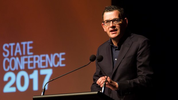 Victorian Premier Daniel Andrews at the ALP State Conference in Melbourne.