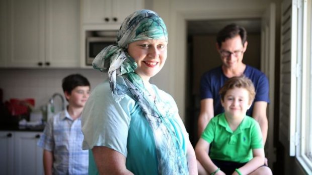 Source of hope: Lack of information was terrifying for Anne Maree Mulders, pictured with her husband Christian and sons Matthew, 8 (left), and Lachlan, 6.
